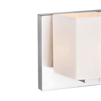 Cristini 2 Light Bathroom Vanity Light, Satin Nickel/Off White