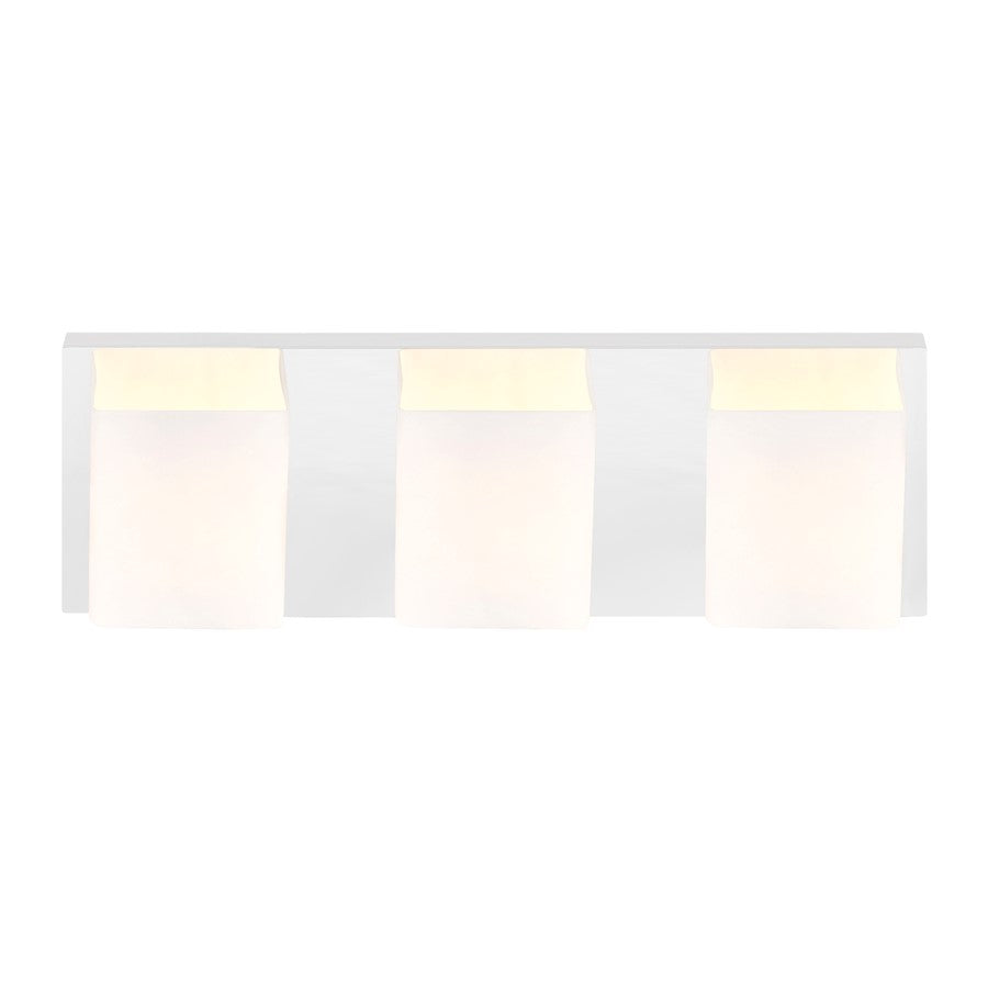 Cristini 3 Light Bathroom Vanity Light, Satin Nickel/Off White