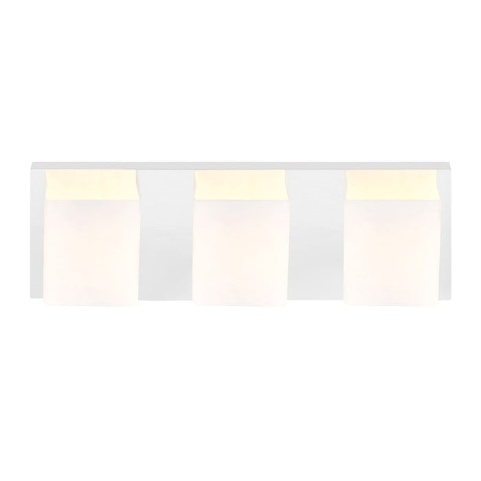 CWI Lighting Cristini 3 Light Vanity Light, Satin Nickel/Off White