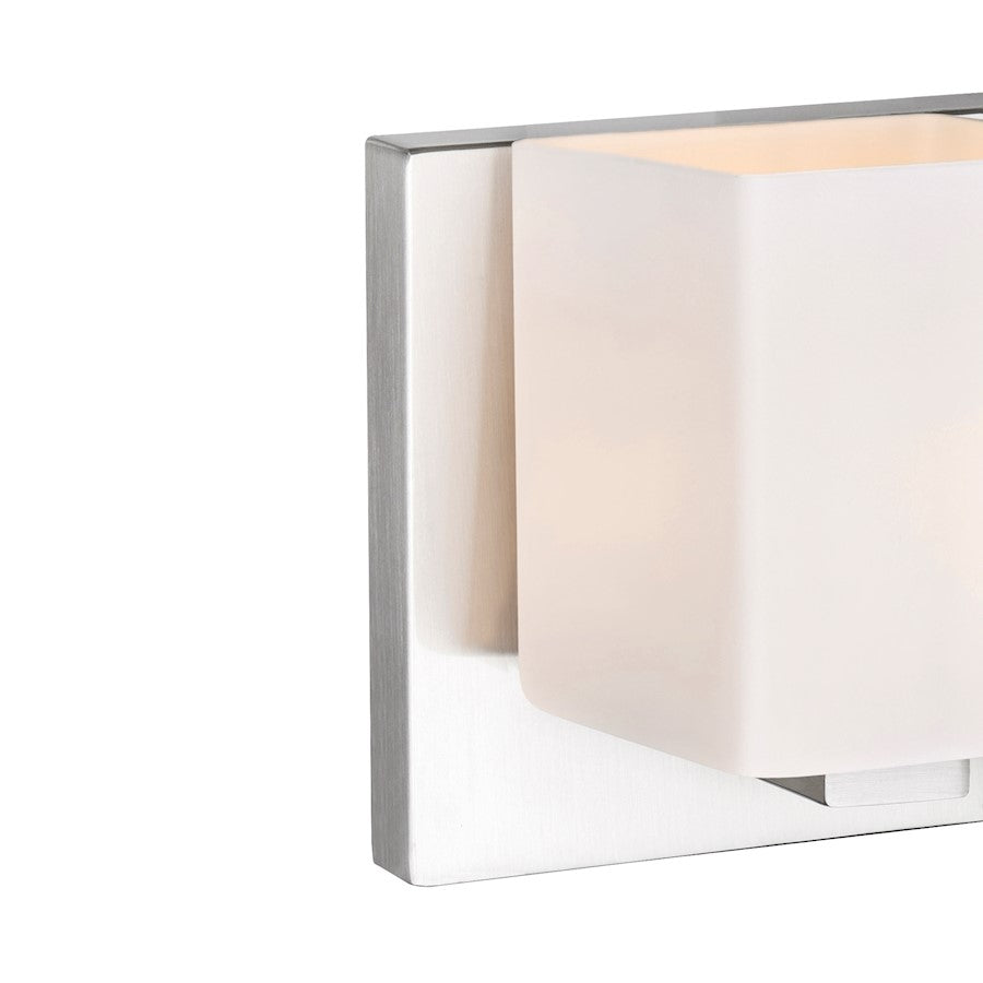 Cristini 3 Light Bathroom Vanity Light, Satin Nickel/Off White