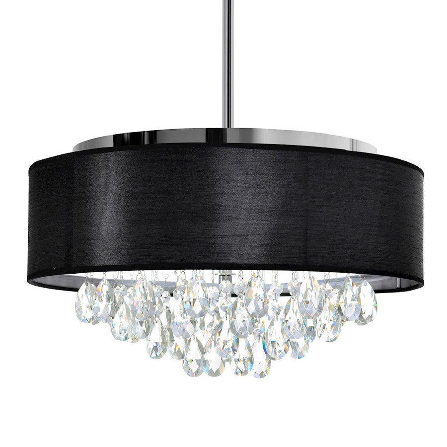 4 Light Drum Shade Chandelier, Chrome