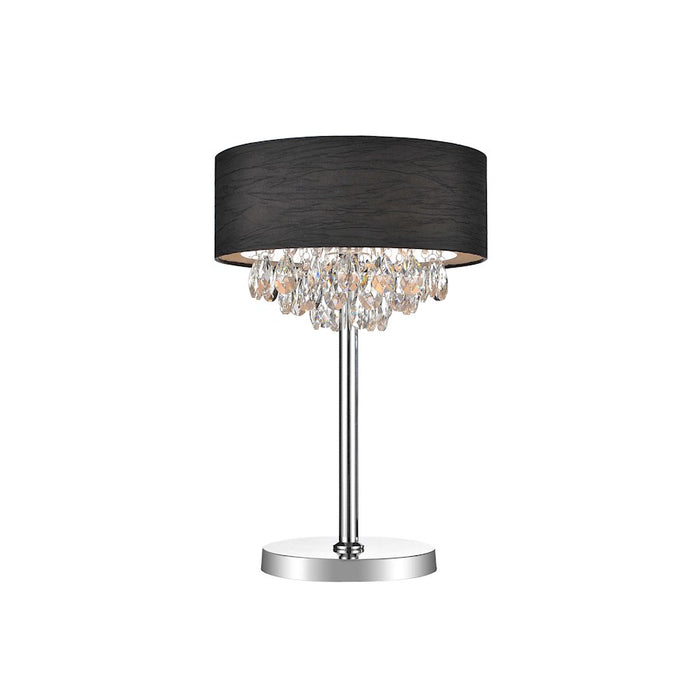 CWI Lighting Dash 3 Light Table Lamp, Chrome/Black - 5443T14C-Black