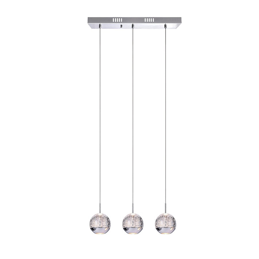 CWI Lighting Perrier 3 Light Multi Light Pendant, Chrome - 5444P16C-RC