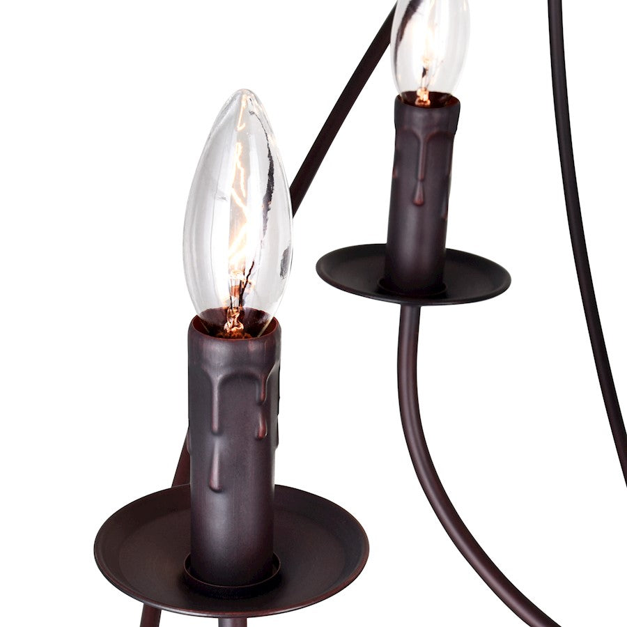 6 Light Up Chandelier, Brown