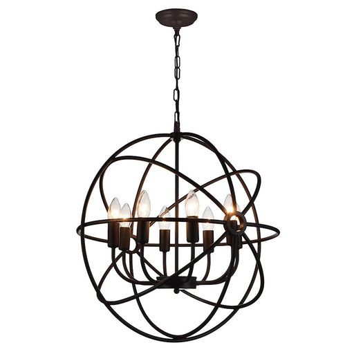 CWI Lighting Arza 8 Light Up Chandelier, Brown - 5464P22DB-8