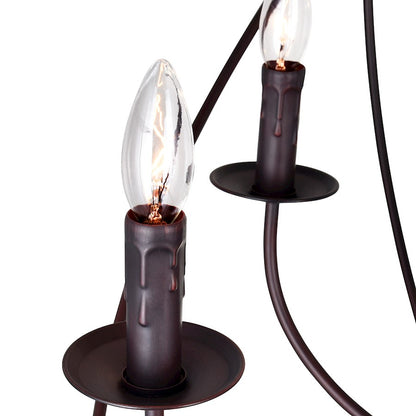 8 Light Up Chandelier, Brown