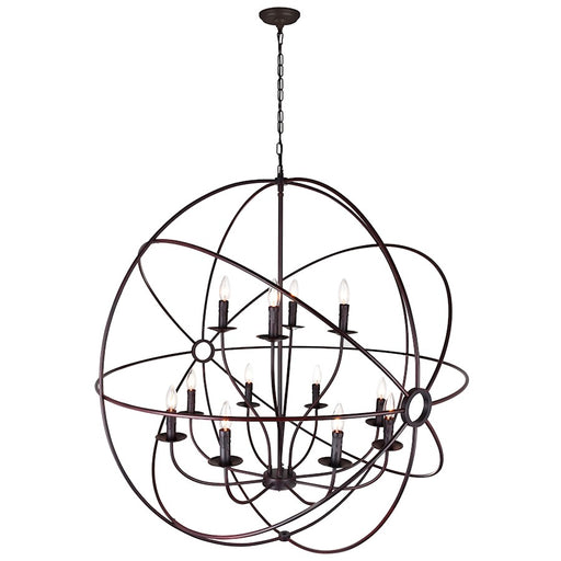 CWI Lighting Arza 12 Light Up Chandelier, Brown - 5464P40DB-12