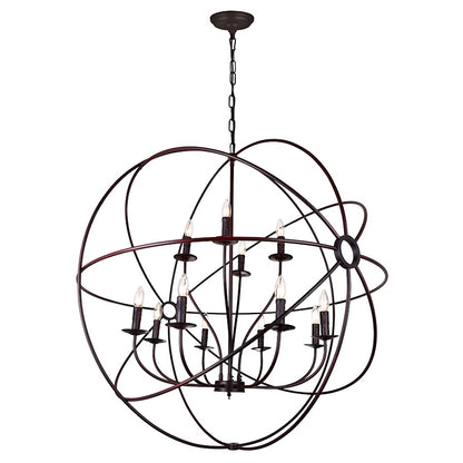 12 Light Up Chandelier, Brown