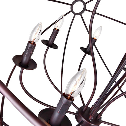 12 Light Up Chandelier, Brown