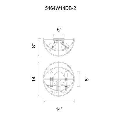 2 Light Wall Sconce