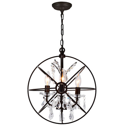 3 Light Up Mini Chandelier, Brown