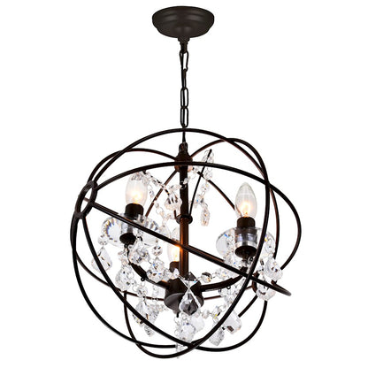 3 Light Up Mini Chandelier, Brown