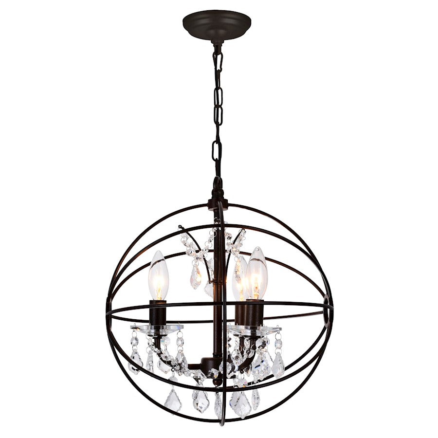 3 Light Up Mini Chandelier, Brown