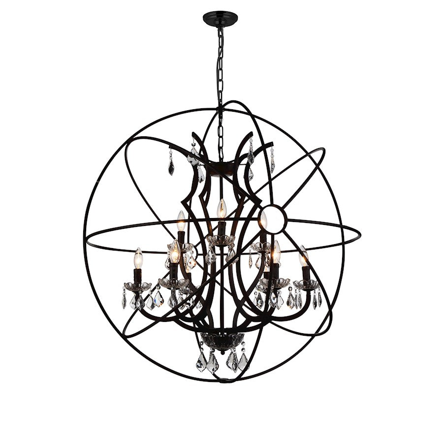 CWI Lighting Campechia 9 Light Up Chandelier, Brown - 5465P36DB-9