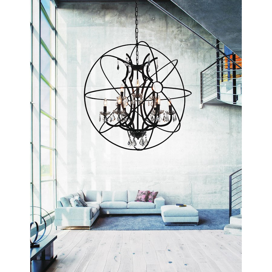 9 Light Up Chandelier, Brown