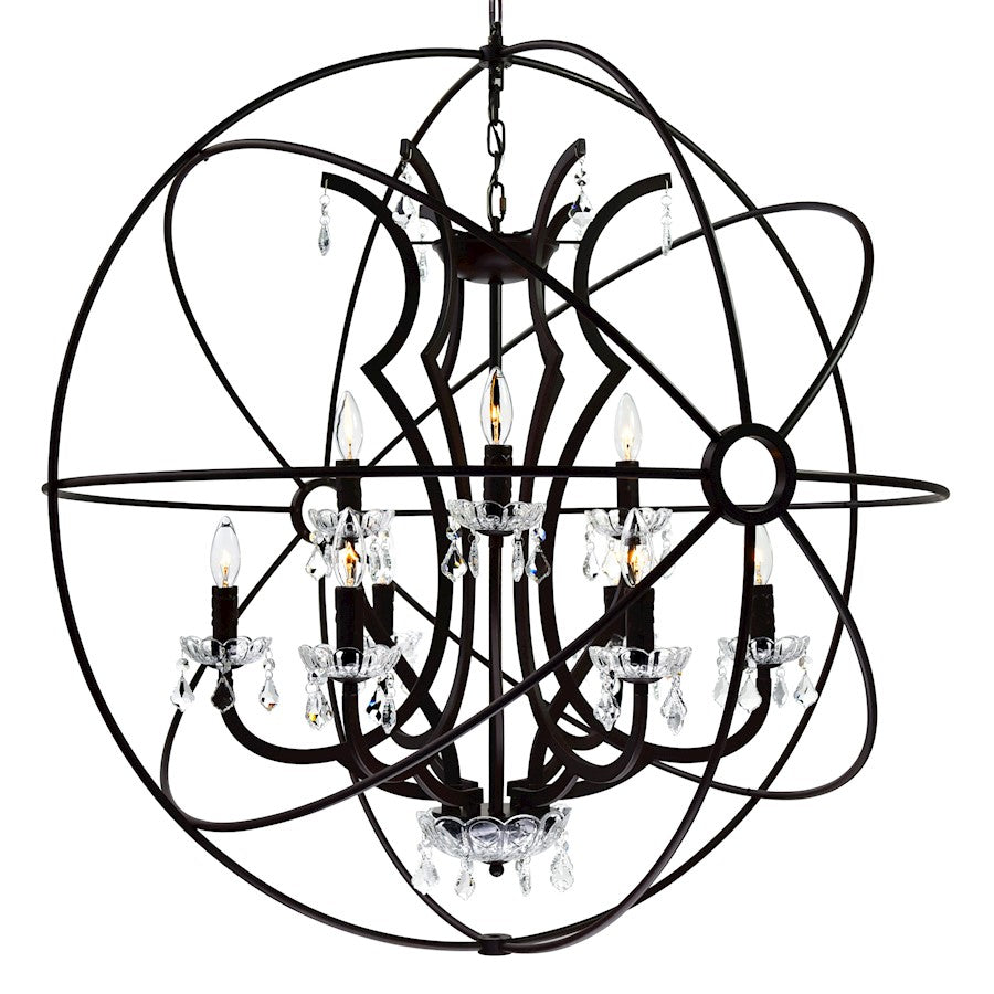 12 Light Up Chandelier, Brown