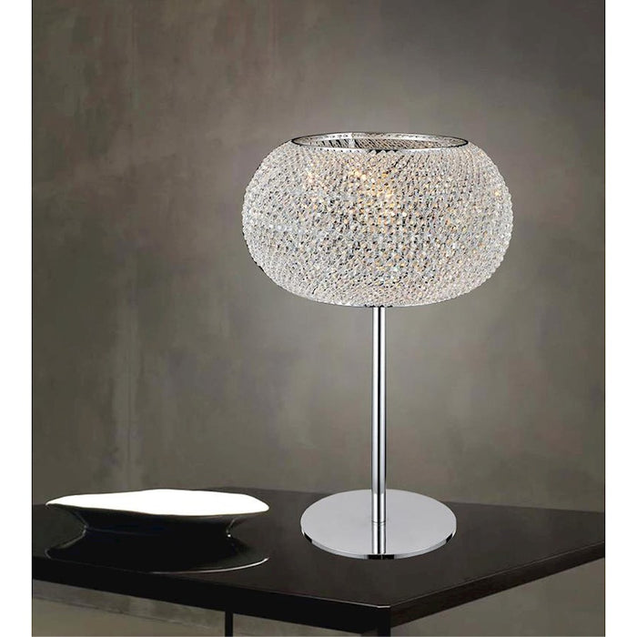 CWI Lighting Tiffany 1 Light Table Lamp, Chrome
