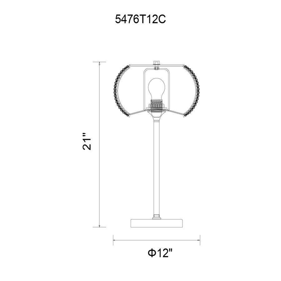 Tiffany Table Lamp, Chrome