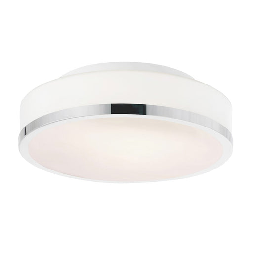 CWI Frosted 2 Light Drum Flush Mount, Satin Nickel/Off White - 5479C10SN-R