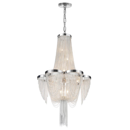 CWI Lighting Taylor 7 Light Down Chandelier, Chrome - 5480P14C