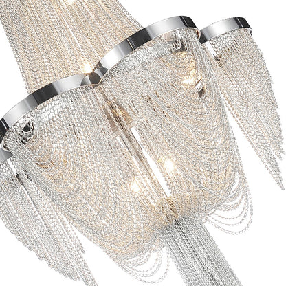 7 Light Down Chandelier, Chrome