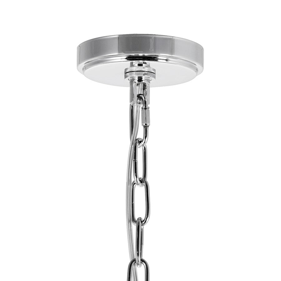 7 Light Down Chandelier, Chrome