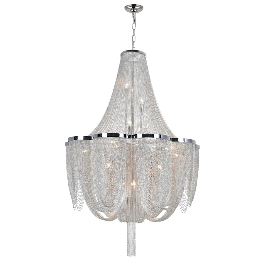 CWI Lighting Taylor 10 Light Down Chandelier, Chrome - 5480P22C