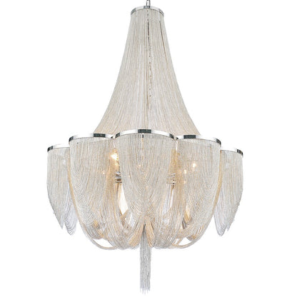 18 Light Down Chandelier, Chrome