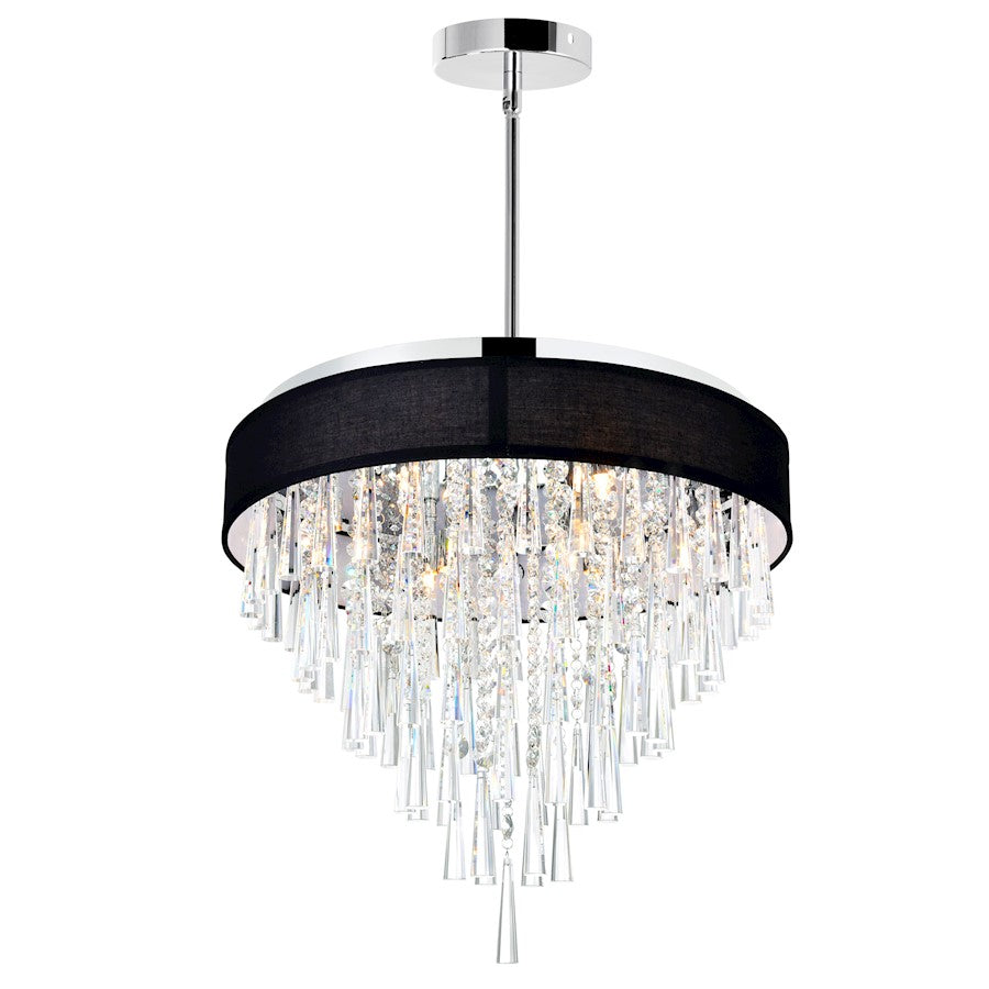 CWI Lighting Franca 8 Light 22" Drum Shade Chandelier, Black - 5523P22C-Black