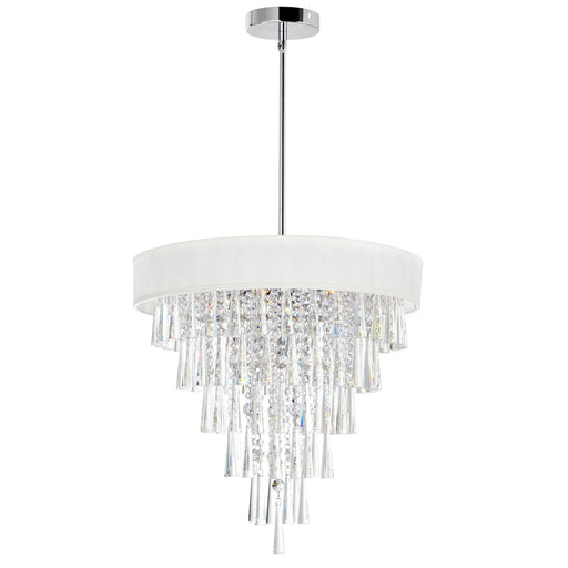 CWI Franca 8 Light 22" Drum Shade Chandelier, Off White - 5523P22C-OffWhite