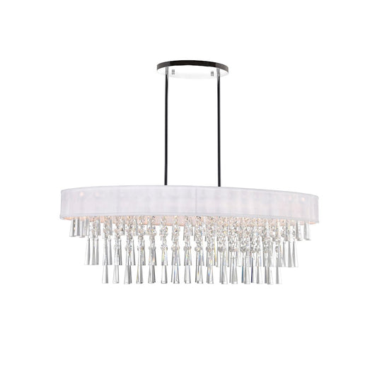 CWI Franca 8 Light Drum Shade Chandelier, Off White - 5523P38C-O-OffWhite