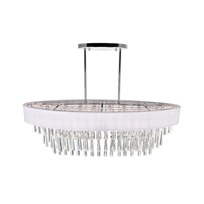 CWI Franca 8 Light Drum Shade Chandelier, Off White