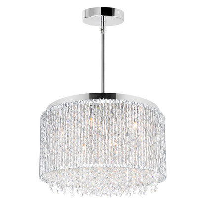 CWI Lighting Claire 14 Light Drum Shade Chandelier, Chrome - 5535P16C-R