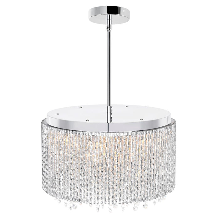 CWI Lighting Claire 14 Light Drum Shade Chandelier, Chrome