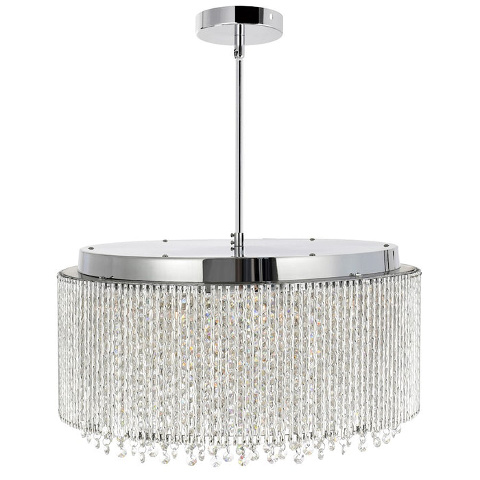 CWI Lighting Claire 12 Light 20" Drum Shade Chandelier, Chrome