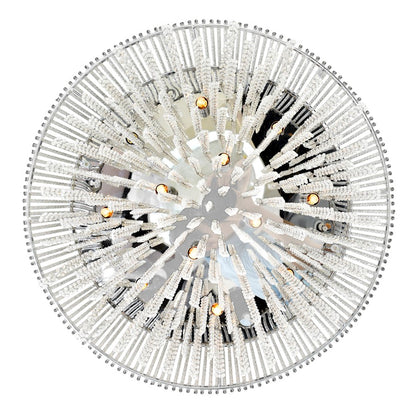 12 Light 20" Drum Shade Chandelier, Chrome