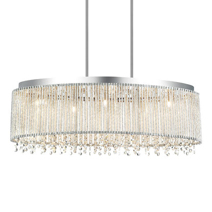 5 Light Drum Shade Chandelier, Chrome