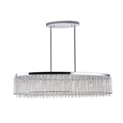 7 Light Drum Shade Chandelier, Chrome