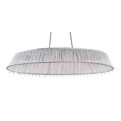 7 Light Drum Shade Chandelier, Chrome