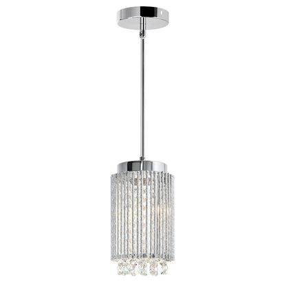 CWI Lighting Claire 2 Light Drum Shade Mini Pendant, Chrome - 5535P6C-R