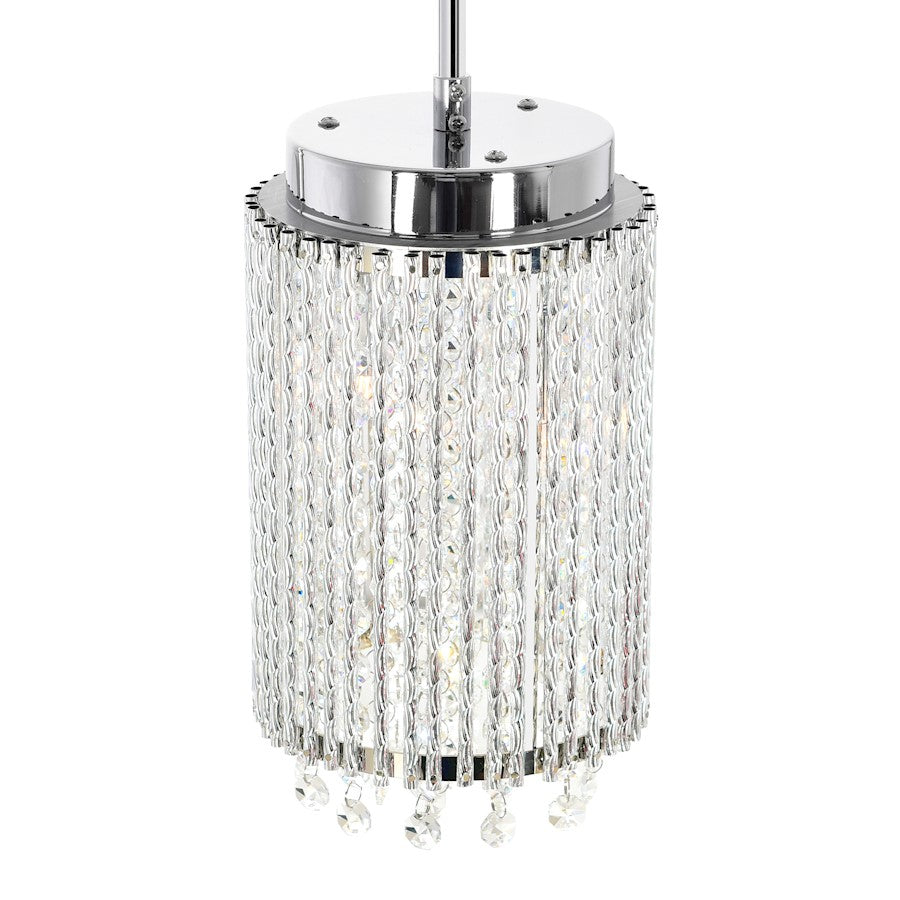 2 Light Drum Shade Mini Pendant, Chrome