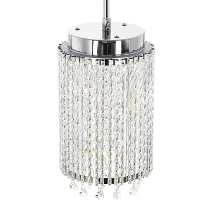 2 Light Drum Shade Mini Pendant, Chrome