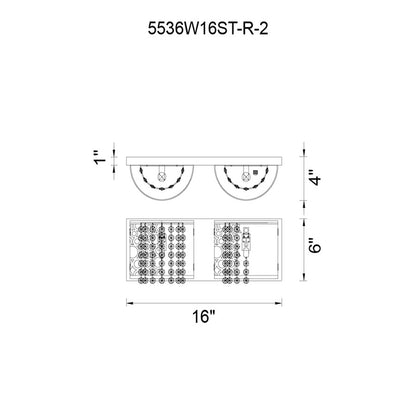 2 Light Bathroom Vanity Light, Stainless Steel