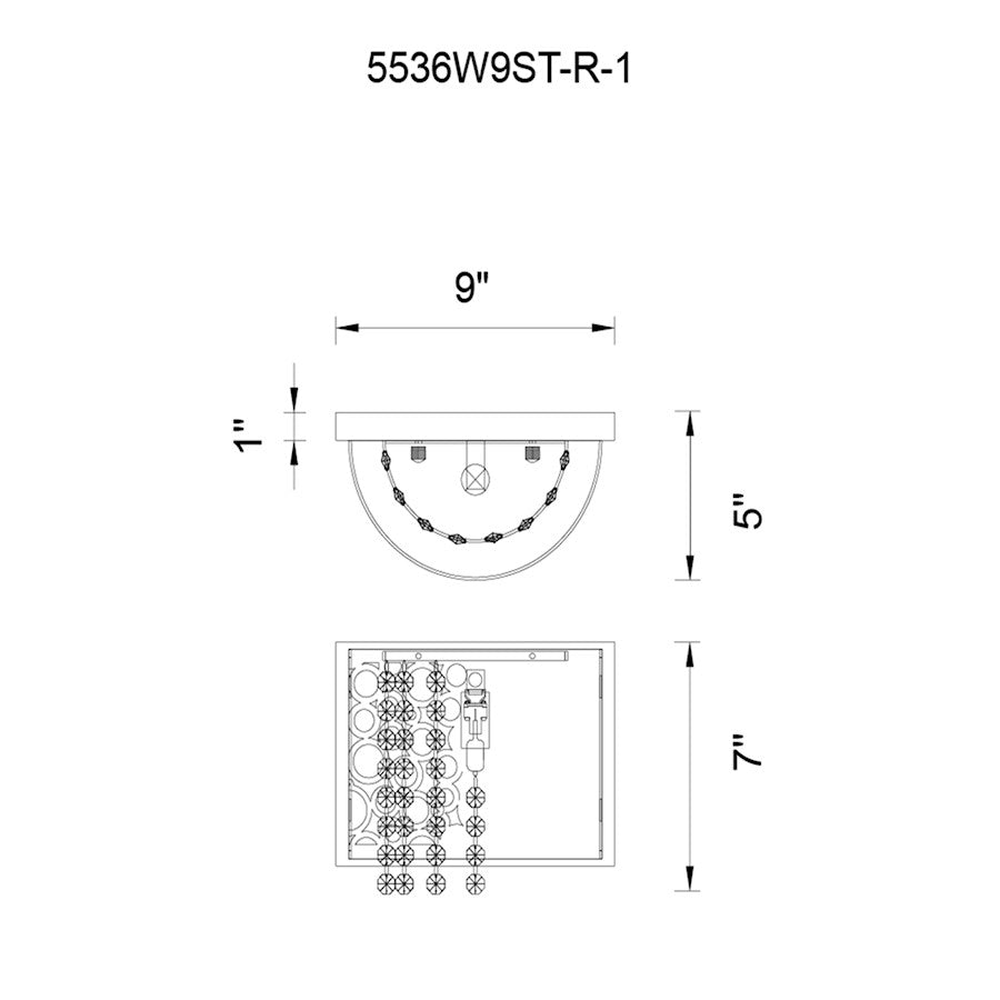 1 Light Bathroom Vanity Light, Stainless Steel