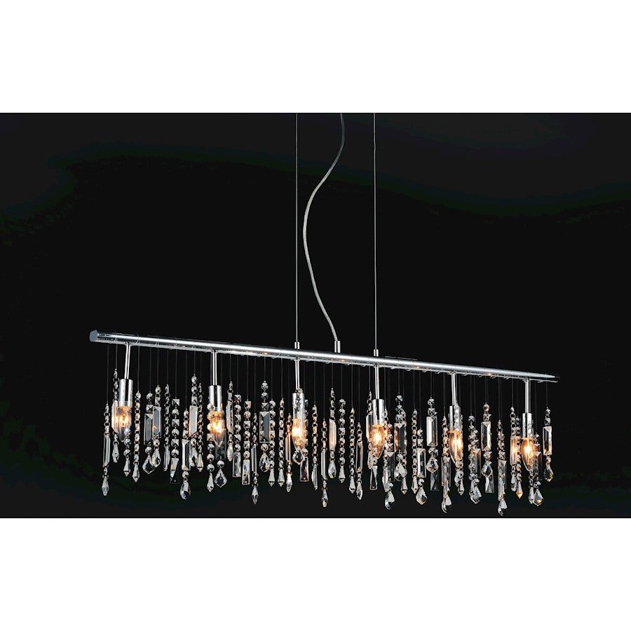 CWI Lighting Janine 6 Light Down Chandelier, Chrome - 5549P46C