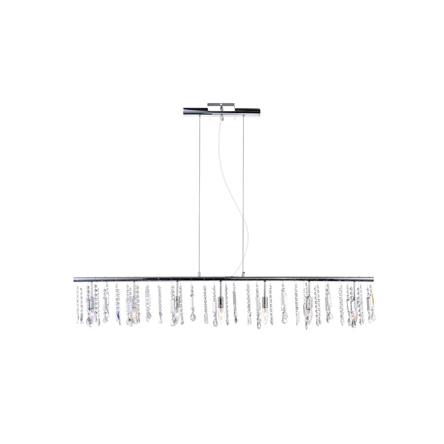 CWI Lighting Janine 7 Light Down Chandelier, Chrome - 5549P54C