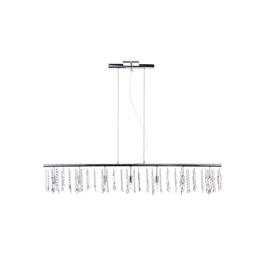 CWI Lighting Janine 7 Light Down Chandelier, Chrome - 5549P54C