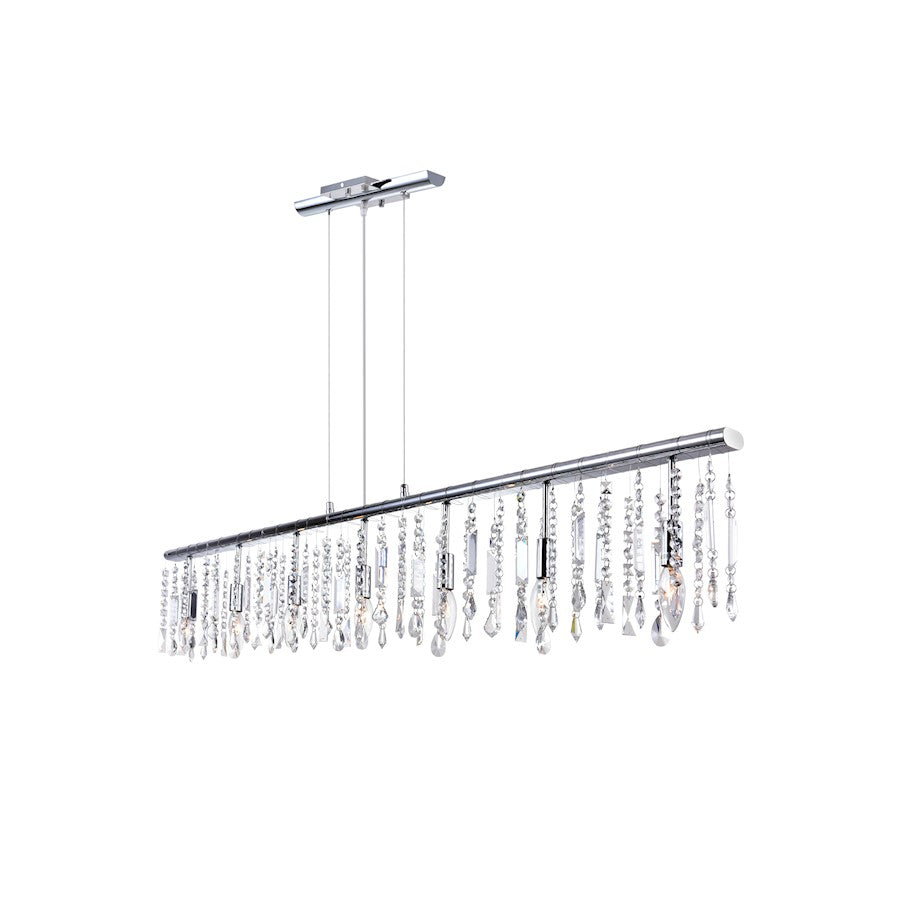 7 Light Down Chandelier, Chrome