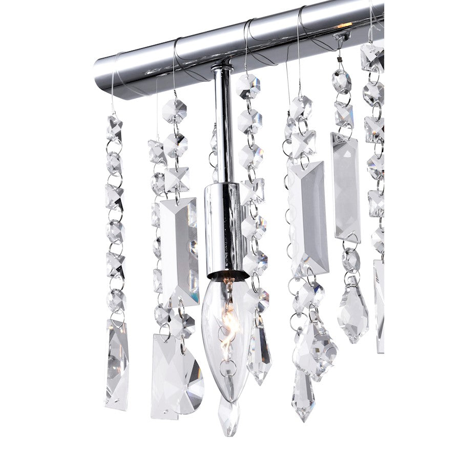 7 Light Down Chandelier, Chrome