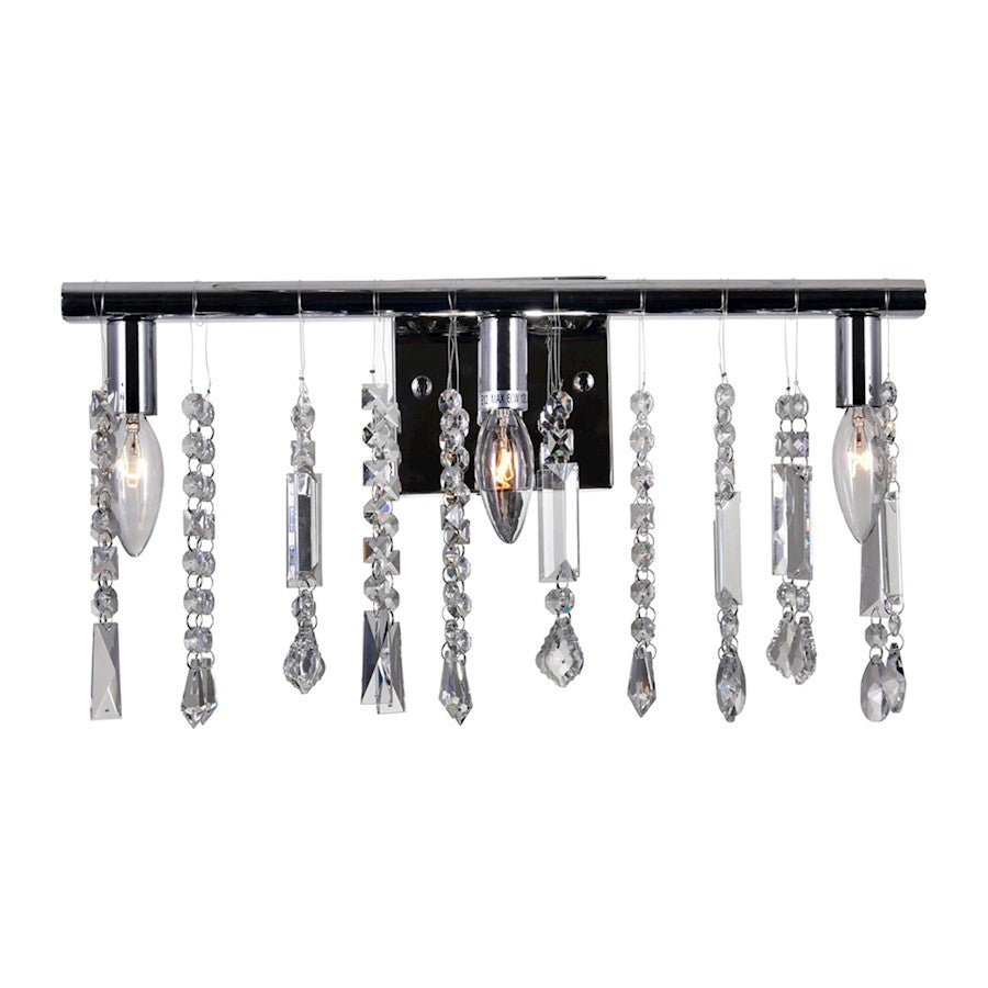 Janine 3 Light Bathroom Vanity Light, Chrome